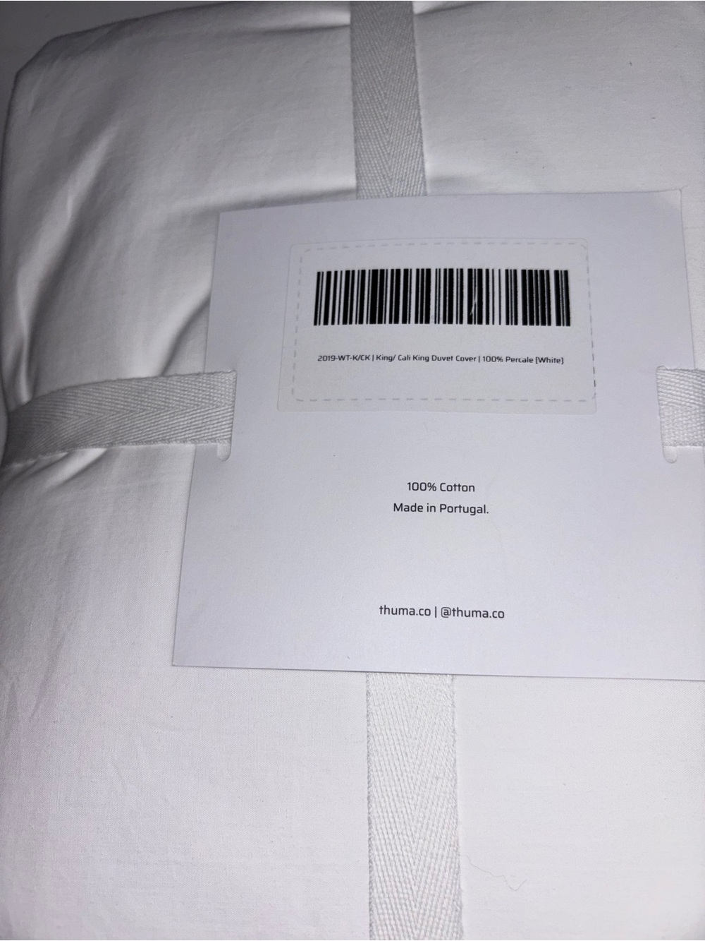 THUMA 100 % cotton White Percale Duvet Cover - Picture 3 of 3